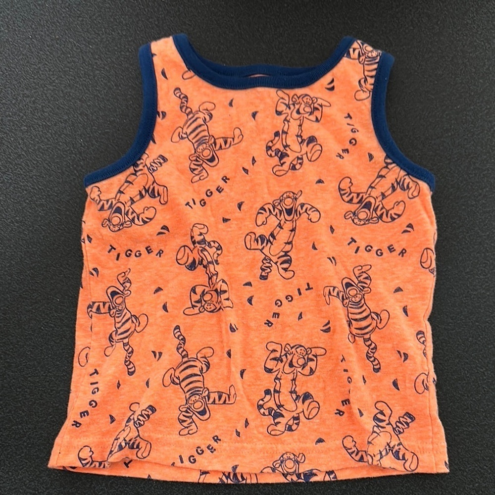 Disney Orange and Blue tigger Print Tank Top